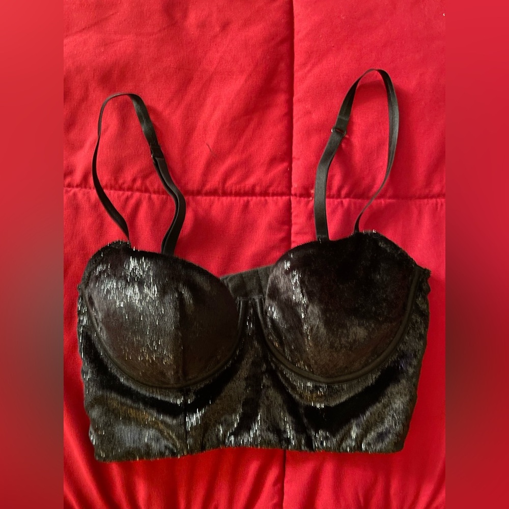 Victoria's Secret Black shiny Bralette 32B - Picture 2 of 10